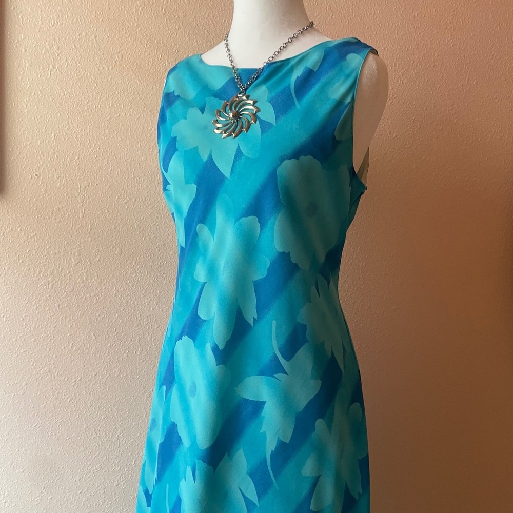 Vintage 90s Blue Summer‎ Mermaid Maxi Dress - Picture 2 of 4